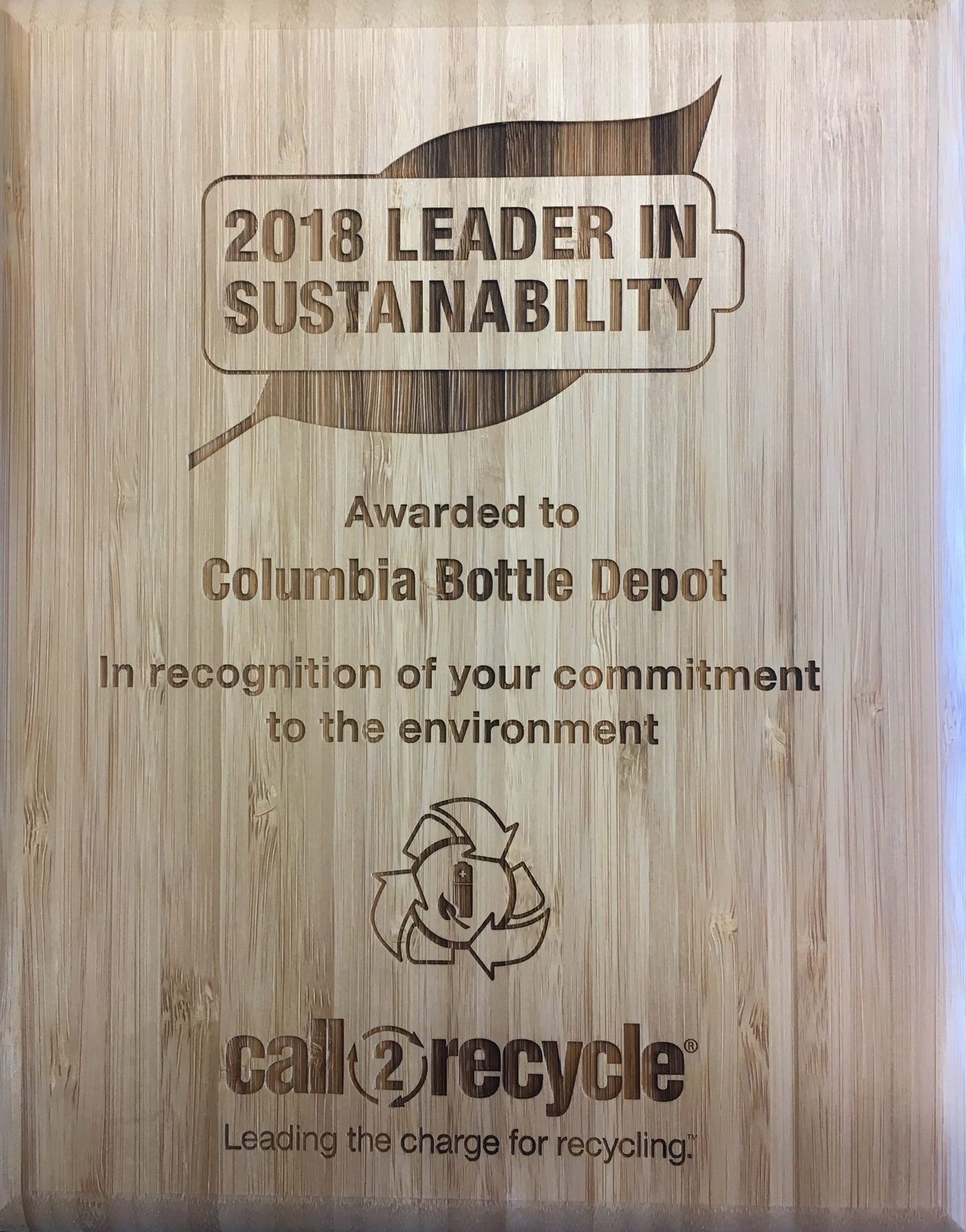 Columbia Bottle Depots is an Award Winning Leader in Sustainability